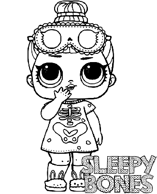 Kolorowanka lalka Sleepy Bones